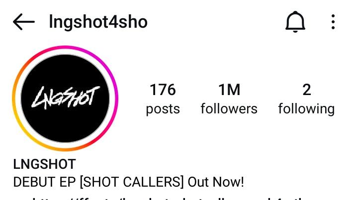 LngshotChart's tweet image. .@LNGSHOT4sho has surpassed 1 Million followers on instagram.

Its their 2nd account to reach this milestone🔥.

#LNGSHOT