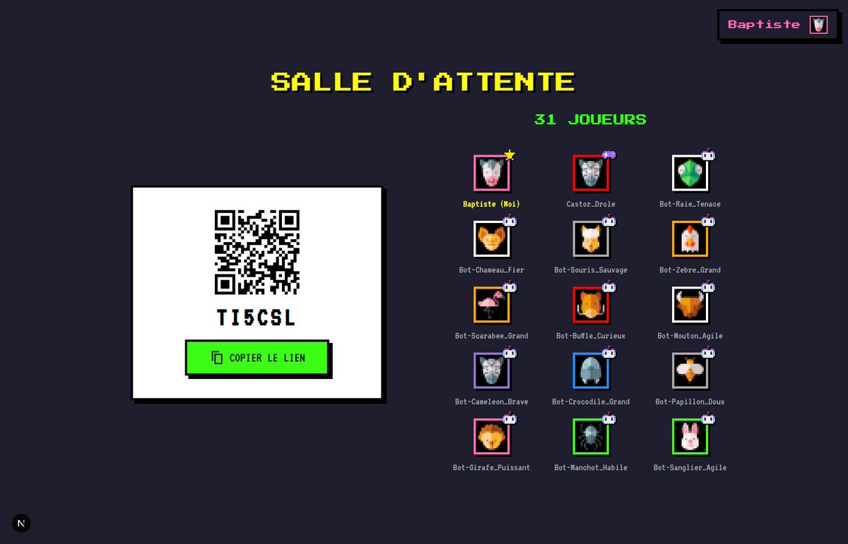 baptiste_lechat's tweet photo. Je développe Motz Game, un jeu de mot multijoueur pensé pour être joué instantanément, sans friction. 🎮

Le concept est simple côté joueur, mais beaucoup plus technique côté serveur : tout le monde joue en même temps, avec des contraintes de lettres obligatoires / interdites. 👇 https://t.co/JeEJwnopyl