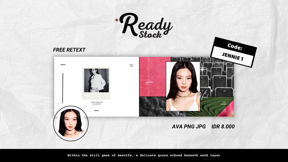 sevlfs's tweet image. bantu repost/rt yaa, thank youu&amp;lt;3     

edisi bring back my old catalog, hari ini aku membawa layout ready stock KARINA AESPA dan JENNIE yang siap dibawa pulang melalui dm/tele aku sekarangg! price on pict dan payment by QRIS yaa🤍

#zonauang #zonajajan