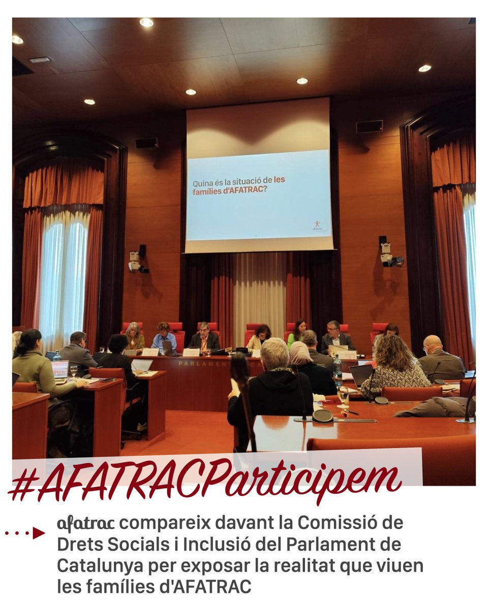 afatrac's tweet photo. 🏛️ AFATRAC ha comparegut al @parlamentcat davant la Comissió de Drets Socials i Inclusió per defensar les necessitats reals de famílies i familiars en salut mental.

🔗 Llegeix la notícia a: https://t.co/dGIq6RVgGr

🎥 Visualitza la compareixença a: https://t.co/ePCq5KaF0S https://t.co/RLJVNp6r3D