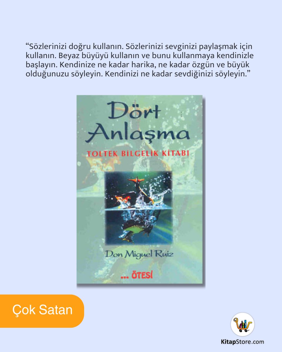 kitapstorecom's tweet image. 📖 Çok Satan: Dört Anlaşma: Toltek Bilgelik Kitabı

Yazar: Don Miguel Ruiz

Sinema dünyasının üstün zekalı oyuncularından Sharon Stone ve Jody Foster bu kitabı çevresindeki insanlara öneriyor. Amerika`nın önde gelen Yeni Çağ yazarları bu kitabı sizlere öneriyor."Don Miguel…