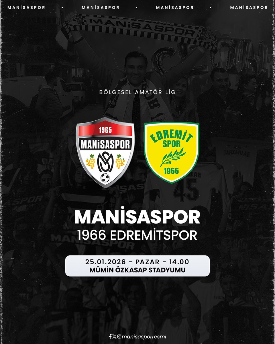 🏆 Bölgesel Amatör Lig
🆚 1966 Edremitspor
📅 25 Ocak 2026 – Pazar
⏰ 14.00
🏟️ Mümin Özkasap Stadyumu