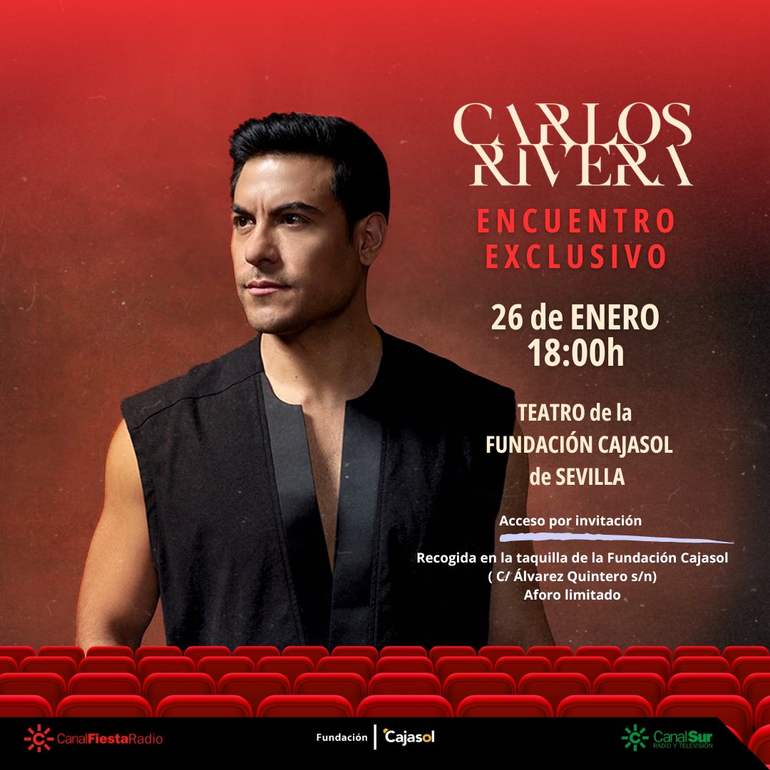 Encuentro exclusivo con <a href="/_CarlosRivera/">Carlos Rivera</a> !! Te apuntas? Invitaciones en <a href="/Cajasol/">Fundación Cajasol</a> , Sevilla.