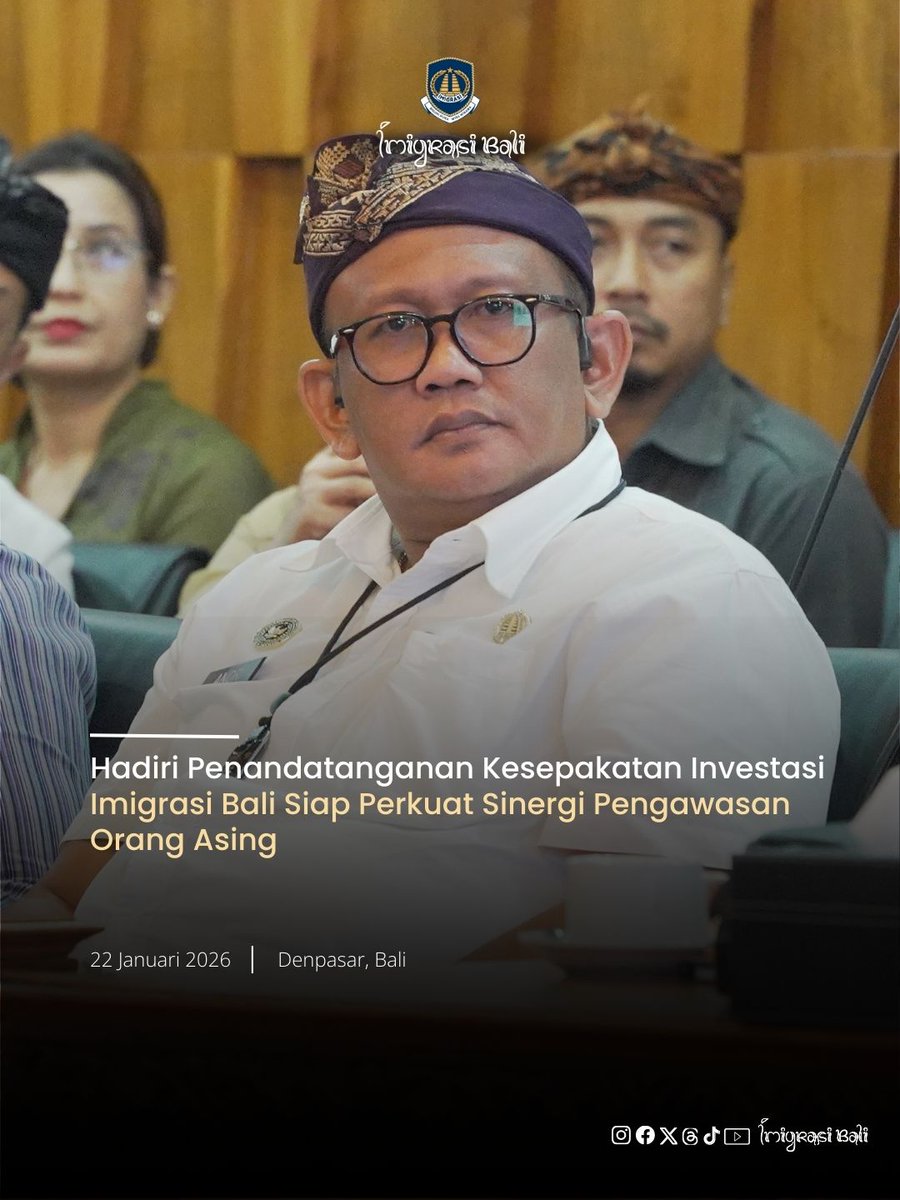 Hadiri Penandatanganan Kesepakatan Investasi, Kanwil Imigrasi Bali Siap Perkuat Sinergi Pengawasan Orang Asing
instagram.com/p/DTzkyaLE0og/…