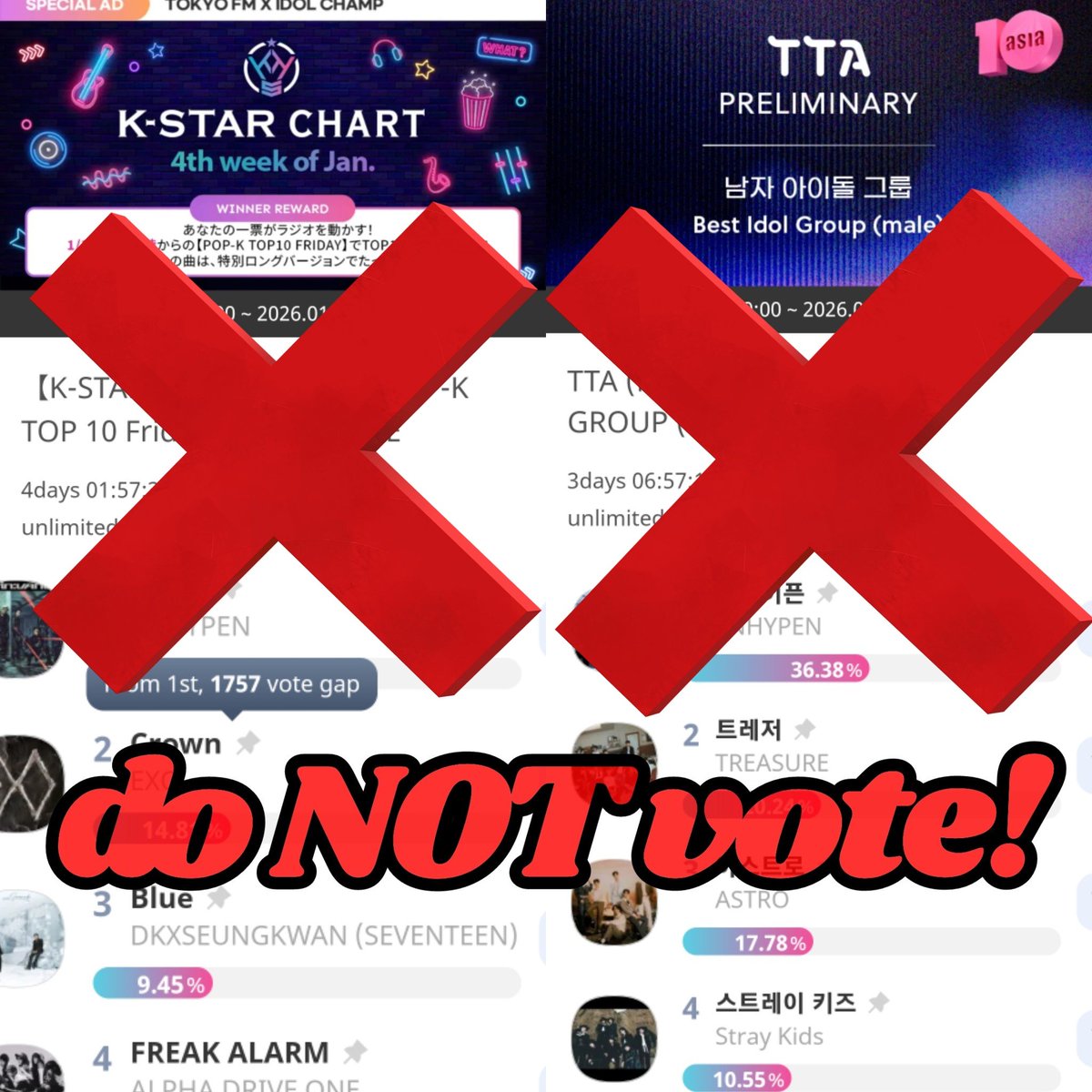 CODE7GLOBAL's tweet image. [IDOLCHAMP] — COLLECTION OF CHAMSIMS NOTICE ‼️

ENGENEs, STOP DROPPING CHAMSIMS ON ANY OF THESE POLLS‼️ We advise you to keep collecting ALL kinds of chamsims—ruby, time, and star for possible pre-vote nominations.

For now, kindly follow and turn on your notifications for which…