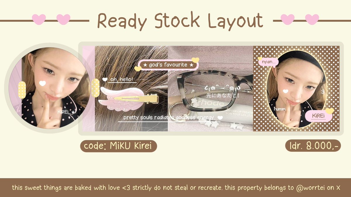 worrteI's tweet image. help repost please? danke__♡!

haaaai gucy ! aku membawa layout ready stock karina dan rei yg bisa km take skrg via dm ! 💬🍼 more info bisa checkie checkie di ALT iyaa ! &amp;gt;__&amp;lt; ★ 

#zonauang