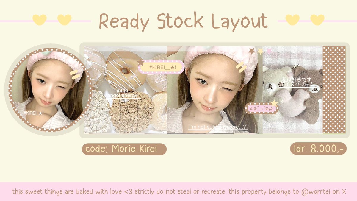 worrteI's tweet image. help repost please? danke__♡!

haaaai gucy ! aku membawa layout ready stock karina dan rei yg bisa km take skrg via dm ! 💬🍼 more info bisa checkie checkie di ALT iyaa ! &amp;gt;__&amp;lt; ★ 

#zonauang