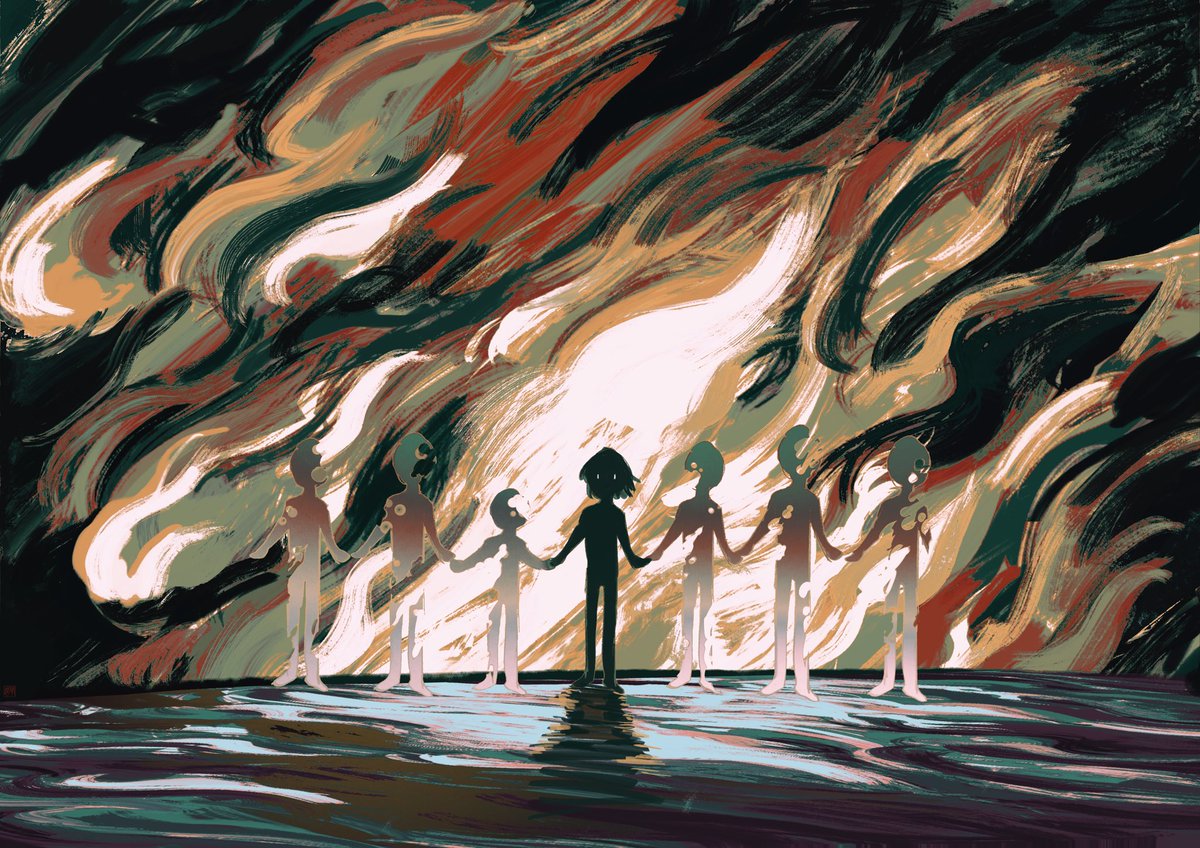 Inspired by the dream -the fire burned the skin very painfully.
#oc