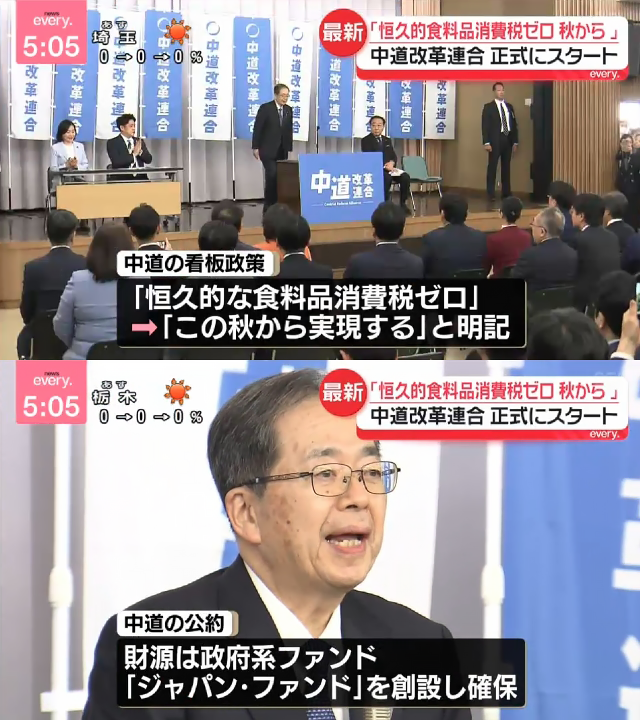 mi2_yes's tweet image. 中道なんとかが政権取れば今年の秋から恒久的に食料品消費税ゼロにするってよ？

その財源は、ずばり…＼ジャパン・ファンド／