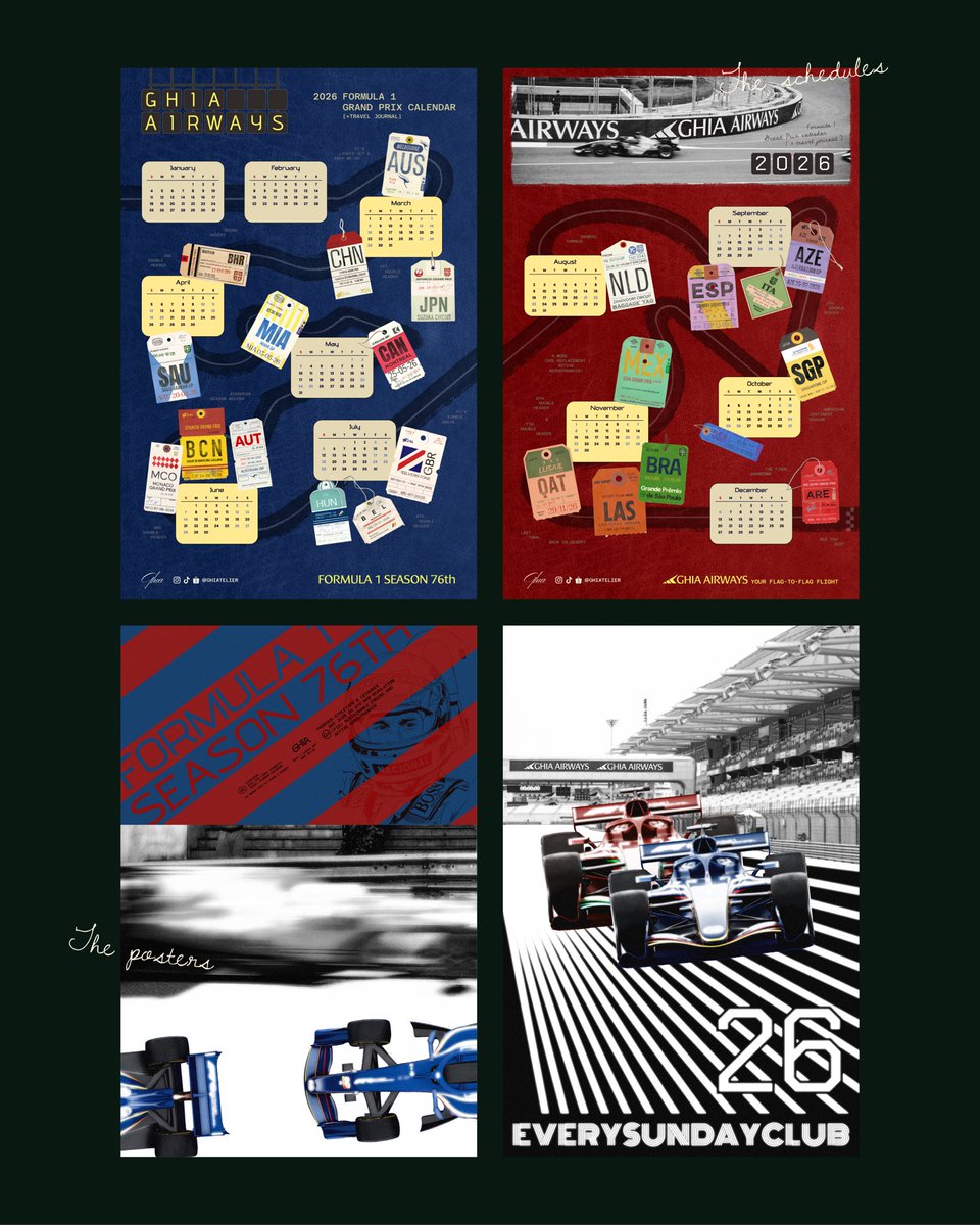 2026 FORMULA 1 GP CALENDAR📆🏎️ Our calendar is organized into