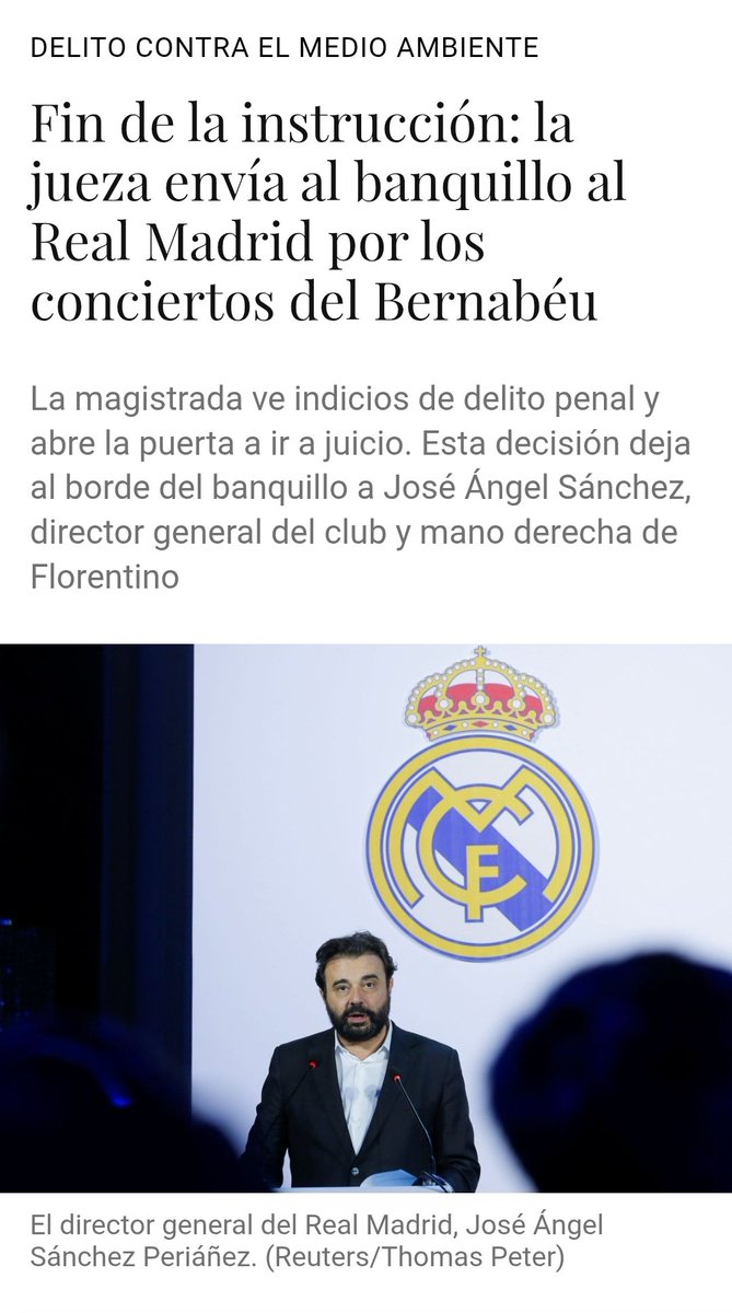 La magistrada ve indicios de delito penal.

Ésto deja al borde del banquillo a José Ángel Sánchez, director general del Real Trampas de Madrid y mano derecha del viudo.

¿Cómo tratará el caso la prensa nazi-onal madridista?

¿Mantendrán el hermetismo?
Danos info <a href="/Ramon_AlvarezMM/">Ramón Álvarez de Mon</a>