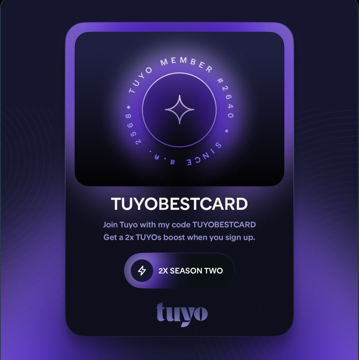 Hey, I'm using Tuyo. The app where you can earn up to 11% APY, spend it with a Visa Card and send money anywhere without fees.

Join Tuyo using the code TUYOBESTCARD for a time-limited bonus.
get.tuyo.com/code/TUYOBESTC…