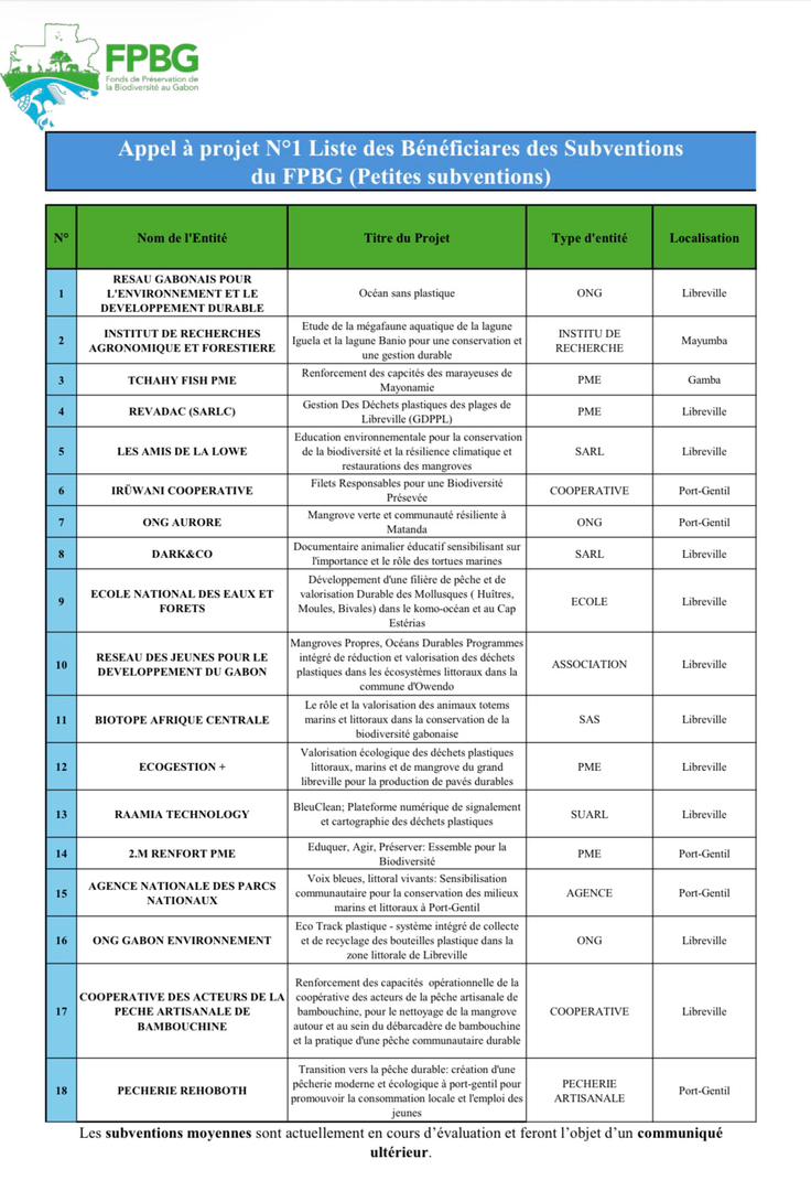 𝐑𝐞́𝐬𝐮𝐥𝐭𝐚𝐭𝐬 𝐝𝐮 𝐩𝐫𝐞𝐦𝐢𝐞𝐫 𝐚𝐩𝐩𝐞𝐥 𝐚̀ 𝐩𝐫𝐨𝐣𝐞𝐭𝐬 𝐝𝐞́𝐝𝐢𝐞́ 𝐚𝐮𝐱 𝐩𝐞𝐭𝐢𝐭𝐞𝐬 𝐬𝐮𝐛𝐯𝐞𝐧𝐭𝐢𝐨𝐧𝐬