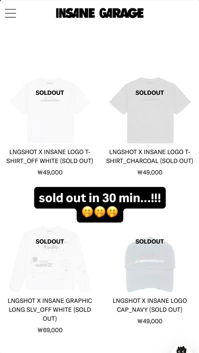 justanaa29's tweet image. Wtf LNGSHOT X INSANE  already sold out🔥🔥🔥
cr.more vision staff