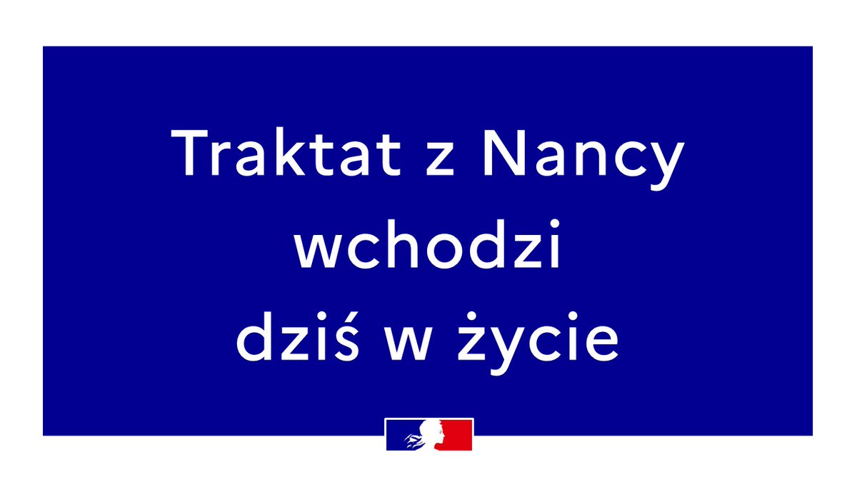 Traktat z Nancy o wzmocnionej współpracy i przyjaźni między Polską a Francją 🇵🇱 🇫🇷 wchodzi dziś oficjalnie w życie! 
🔗 elysee.fr/emmanuel-macro…
#22stycznia #traktatznancy #traitedenancy