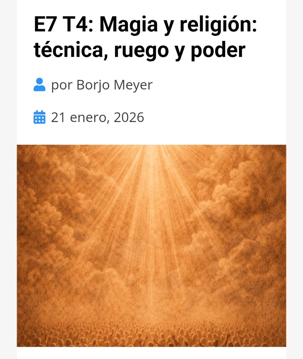 Séptimo capitulo del podcast de #magia y #filosofia "Imposibles Improbables", esta vez sobre Magia y Religión, junto a <a href="/BorjoMeyer/">Borjo Meyer</a>: 

imposiblesimprobables.com/2026/01/21/e7-…