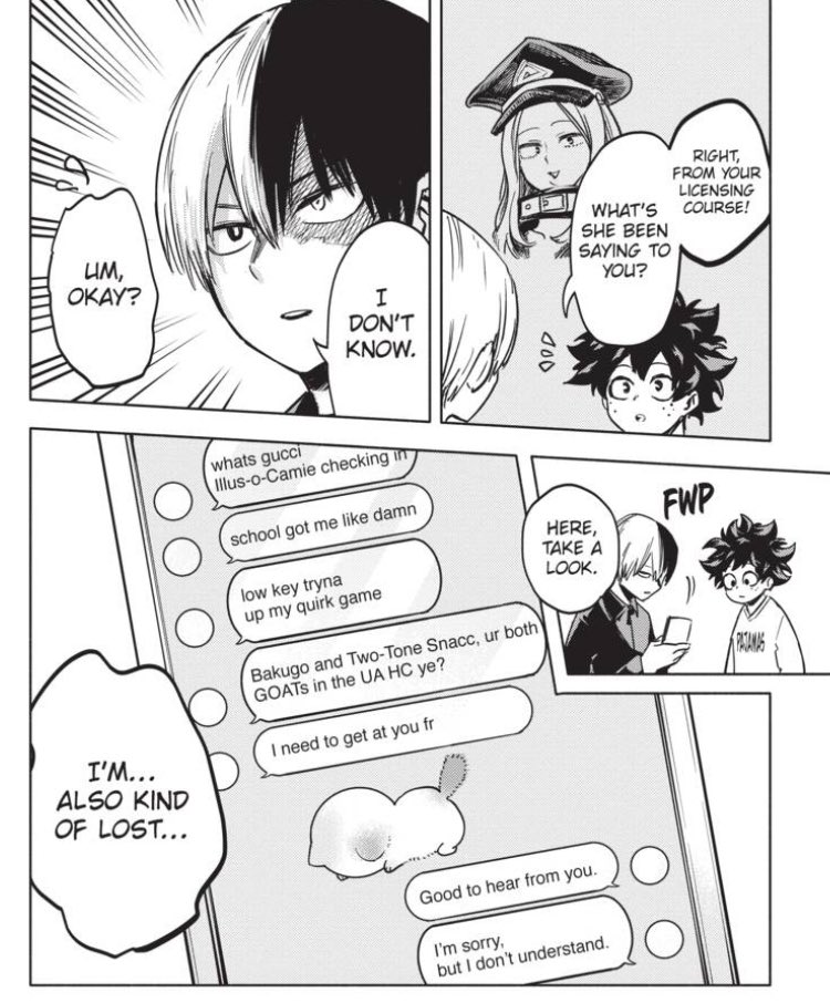 from mha team up missions: camie won’t stop texting todoroki i’m crying she texts like a uc irvine abg