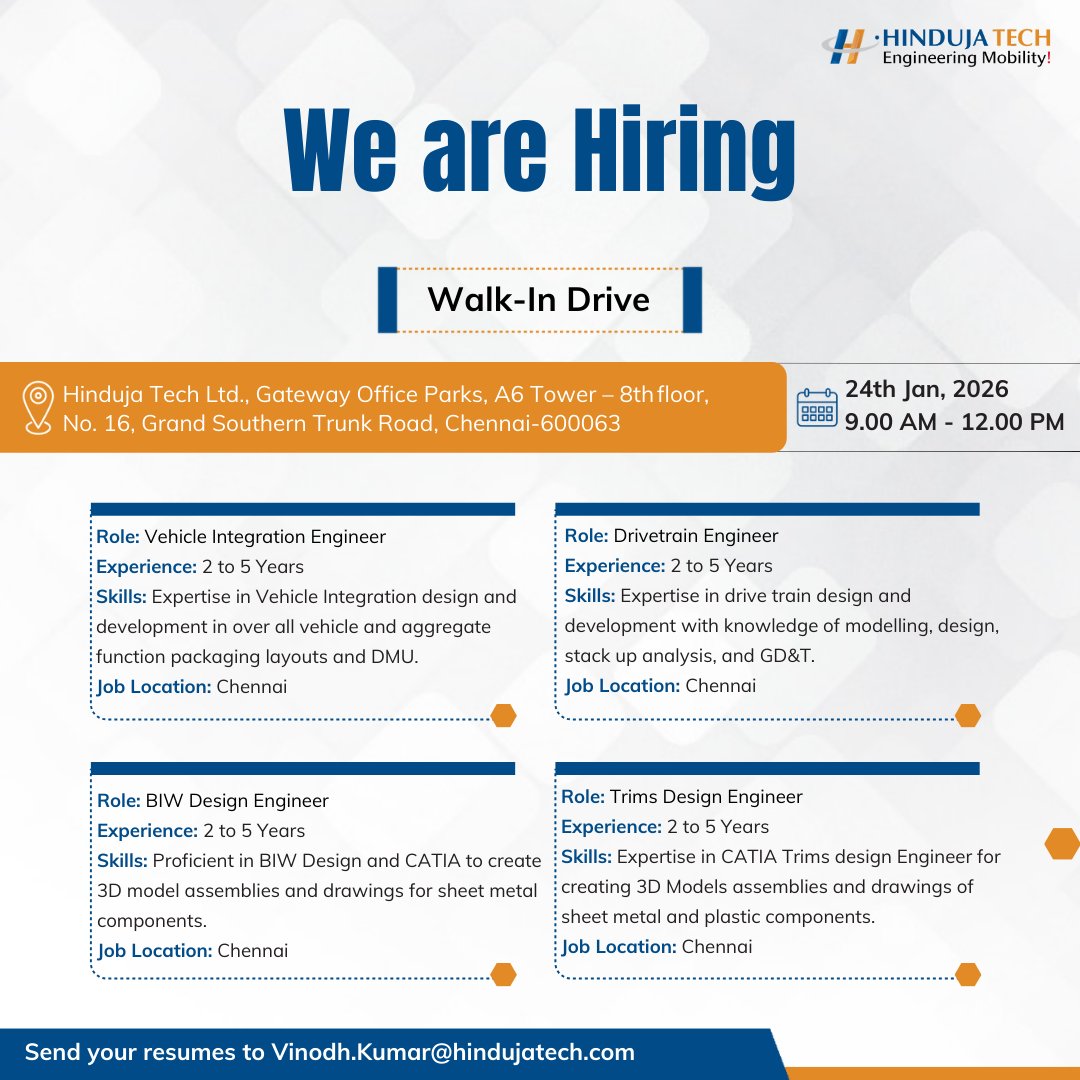 Say yes to this opportunity and transcend your career. Not the role you’re looking for? We’ve got you covered: 
Apply today!
hubs.ly/Q03_RCHg0

📧 Interested? Share your resume to careers@hindujatech.com

#job #hiring #career #recruitment #engineer