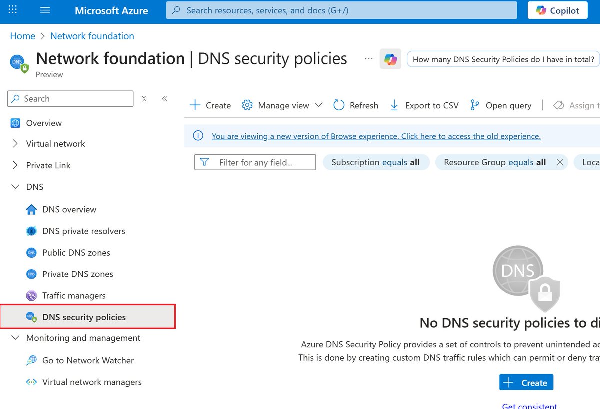 Network foundation | DNS security policies now in #Azure
learn.microsoft.com/en-us/azure/dn…

#Microsoft #Network #Secuirty #AzOps