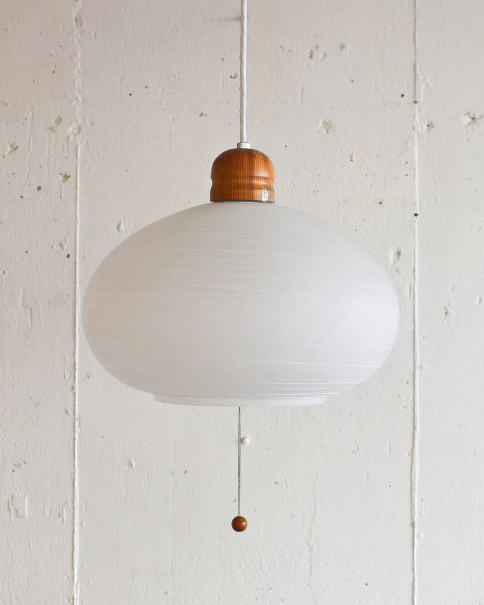 糸巻きガラスのペンダントライト、ビンテージ 糸巻きガラスの