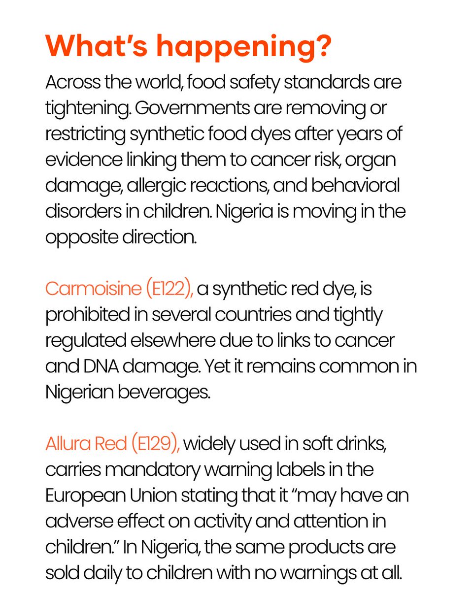 If a food dye is risky enough to be banned in the US, it should not be in Nigerian markets, yet synthetic colours linked to health concerns are still turning up in the products we consume.