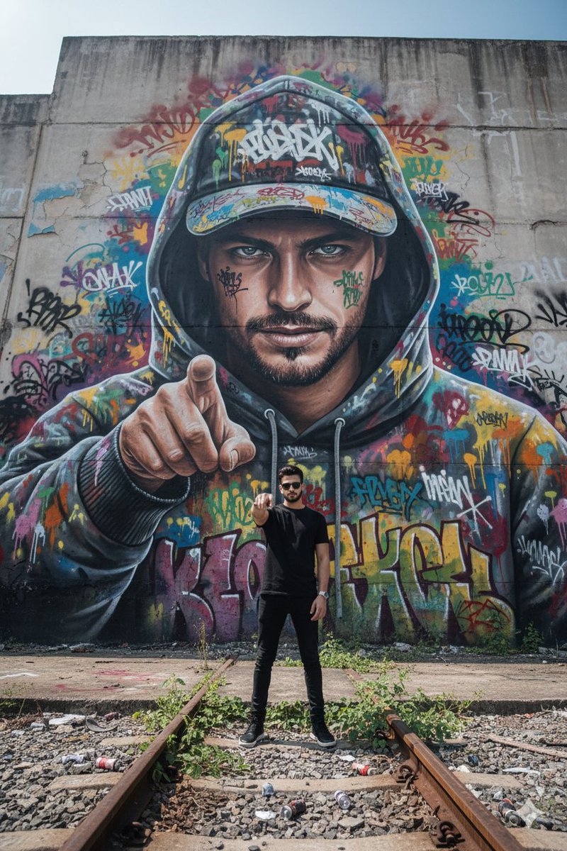 Lovart prompt result: Becoming My Own Street Art in Surabaya’s Gritty Yard