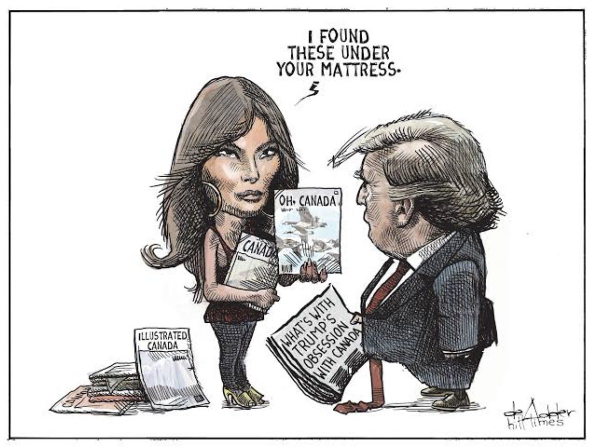 kangaroos991's tweet image. LOOKS like Melania has 'discovered' his
#OhCanada stash? 🤣🤣🤣 Jokes aside,
students of history will know that these attempted #LandGrabs are 'ominously' like those of another 'infamous' dictator
nearly a century ago? 🤔

#ImpeachTrump YES or no?

Cr: @deAdder ⤵️  #DumpTrumpNOW