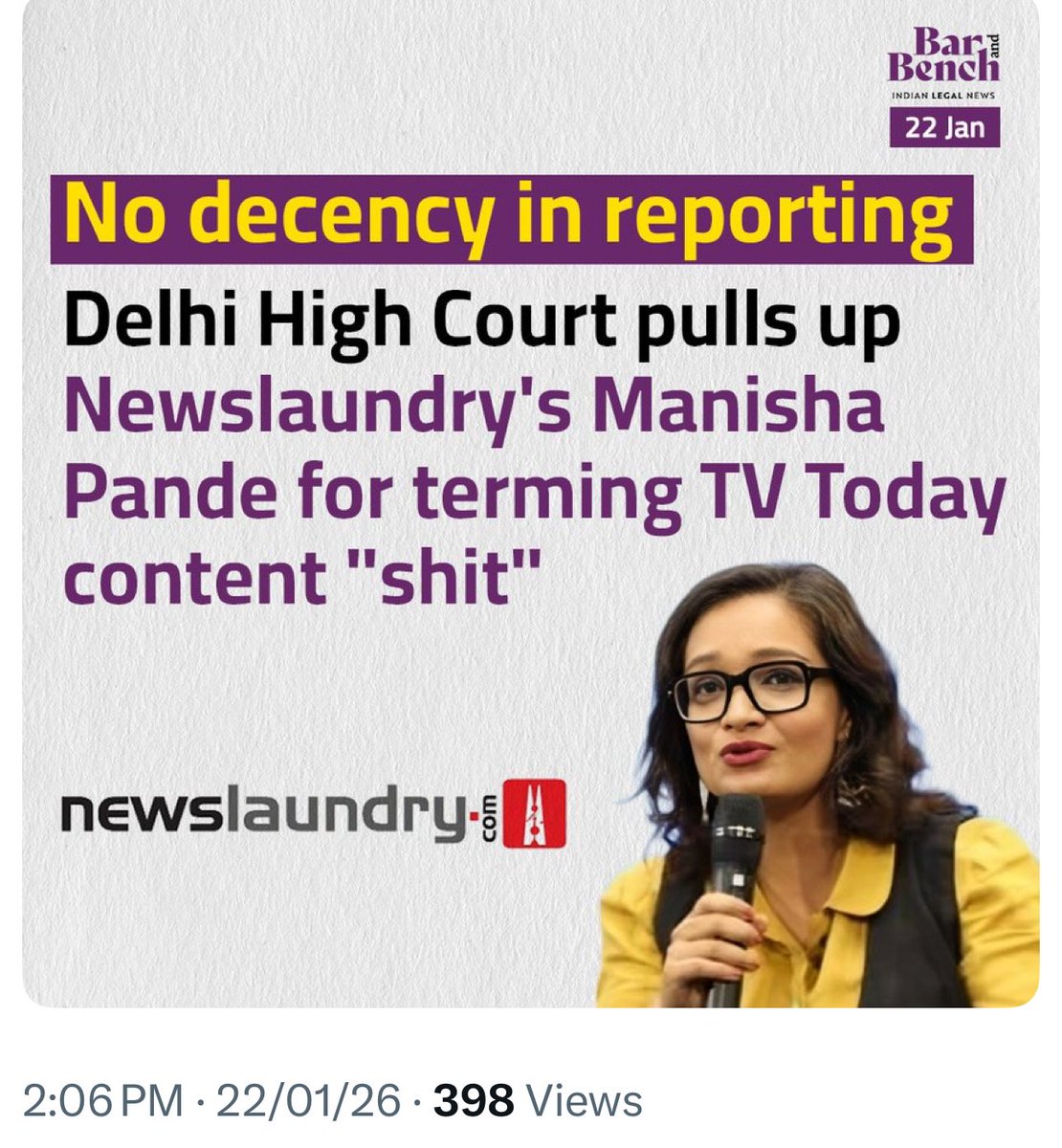 If news channels dish out hate, fake news &amp; stupid sensationalism, as they are indeed doing, what else do you call their content? Criminal, vomit worthy, shit. That is our freedom of speech.
HC is nobody to school us on this