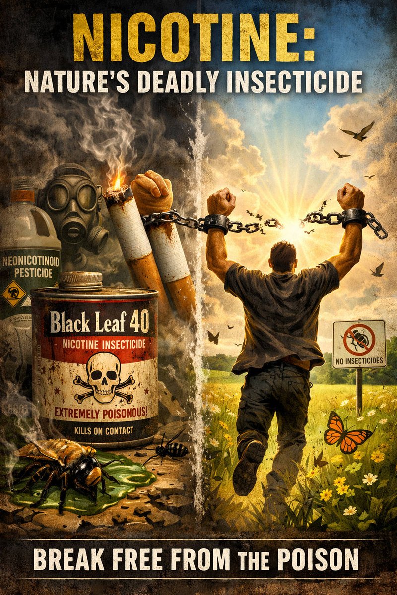 whyquit_com's tweet photo. Is your brain addicted to nicotine?  Are you aware that the insecticide BlackLeaf 40 was 40% nicotine sulfate or that synthetic forms of nicotine (neonicotinoids) are the leading farm crop insecticide worldwide?  Once ready to come home, explore WhyQuit https://t.co/dxrotsUk1t