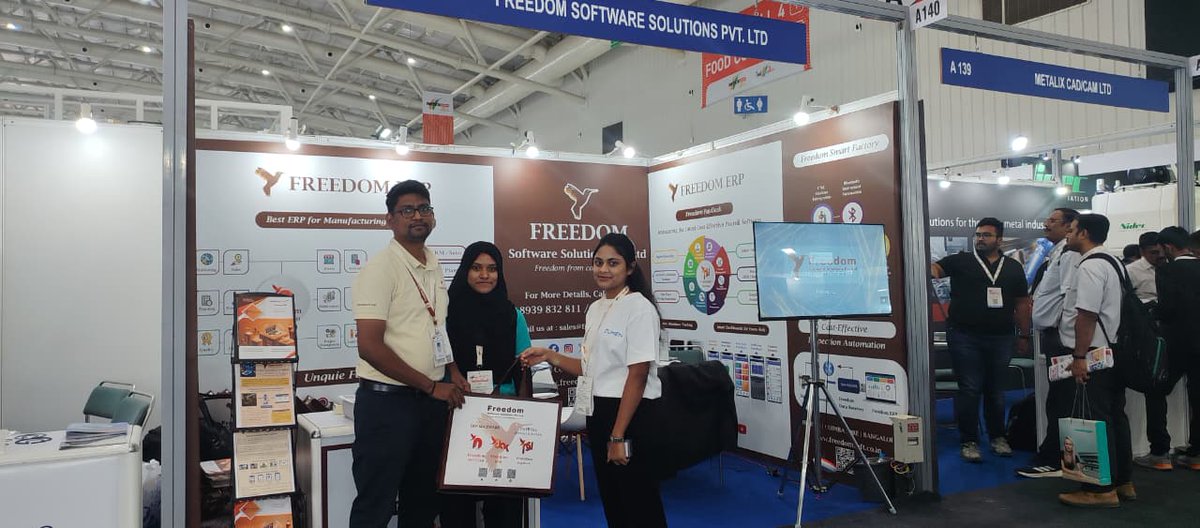 erp_freedom's tweet photo. Day 2 at @IMTEX  2026 was filled with great energy, quality interactions, and meaningful discussions with manufacturing professionals.

#Freedomsoftwaresolutions https://t.co/Kvk7qOPGJO