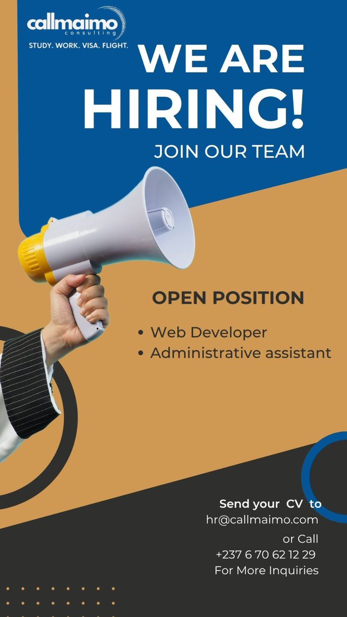 We Are Hiring‼️

We are expanding our team and currently hiring for the following full time, on site positions:

• Web Developer
• Administrative Assistant

Important notes
No remote roles available. All positions are strictly on site and full time.

For Web Developer