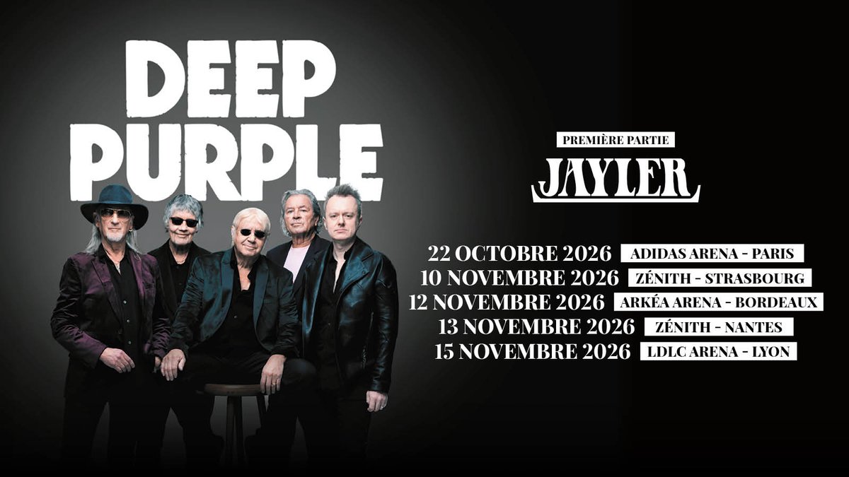 GDP's tweet image. Vous le savez déjà, @_DeepPurple sera de retour en tournée hexagonale !

Les légendes du hard rock Deep Purple reviennent en France avec une date parisienne incontournable à l' @adidasarena le 22 octobre 2026.

👉 La tournée française débutera par un concert mythique au…