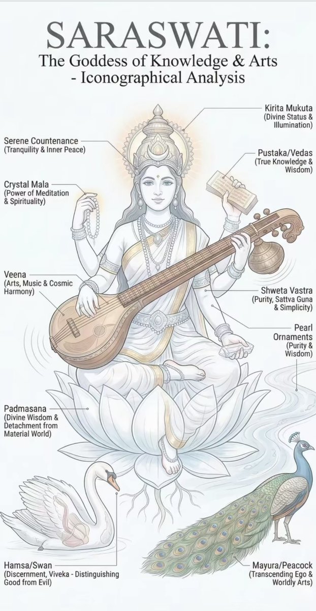 UPSC_EDU's tweet photo. Saraswati: The Goddess of Knowledge &amp; Art https://t.co/B9fvRU4dch