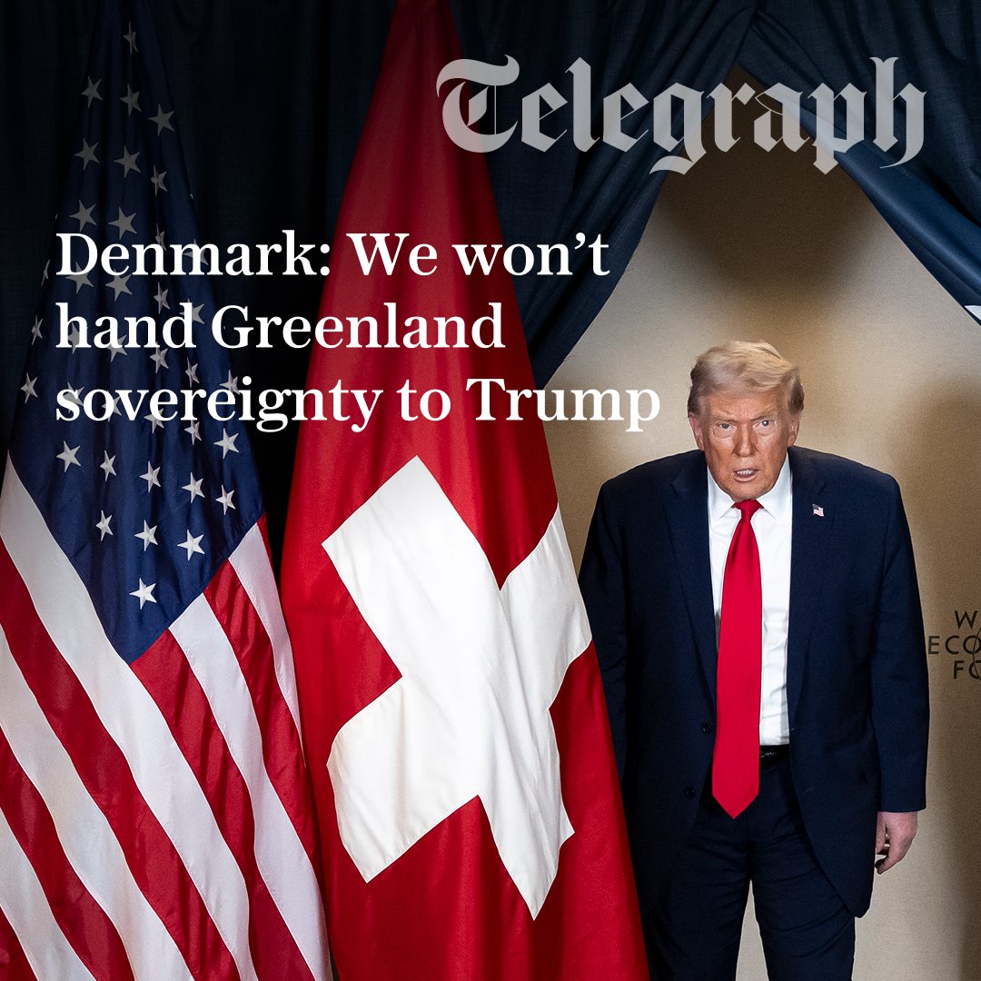 Telegraph's tweet image. 🔴 Denmark has ruled out handing parts of Greenland over to the US after Donald Trump announced last night that he had struck a deal on the future of the island

Read the full story below 
telegraph.co.uk/world-news/202…