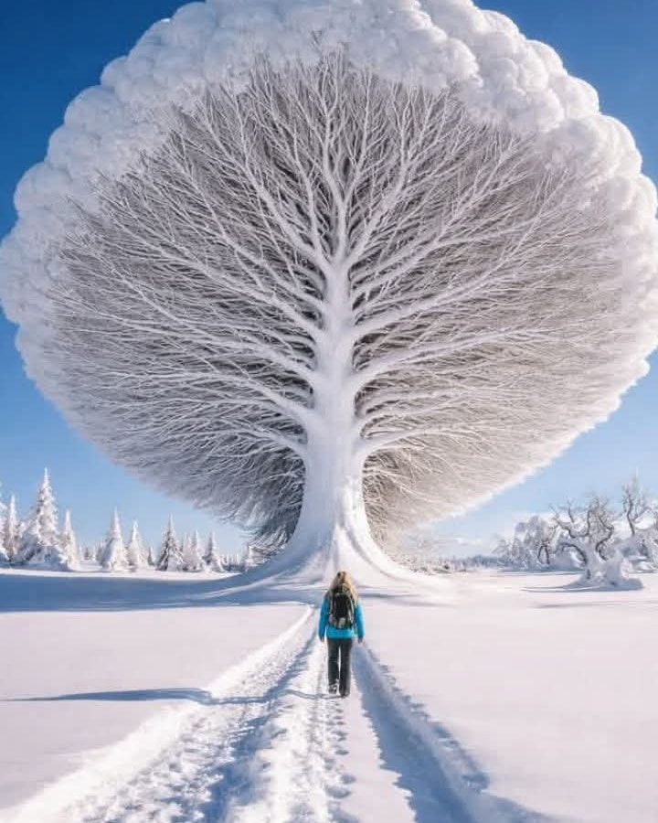 AmazingNature00's tweet image. The Alaskan winter is absolutely insane.🌬️🤍
It is absolutely mind-blowing to think that this isn't a sculpture carved by human hands, but a living masterpiece designed by wind, water, and time. ❄️🌿

The sheer geometric perfection of the canopy—with thousands of branches…