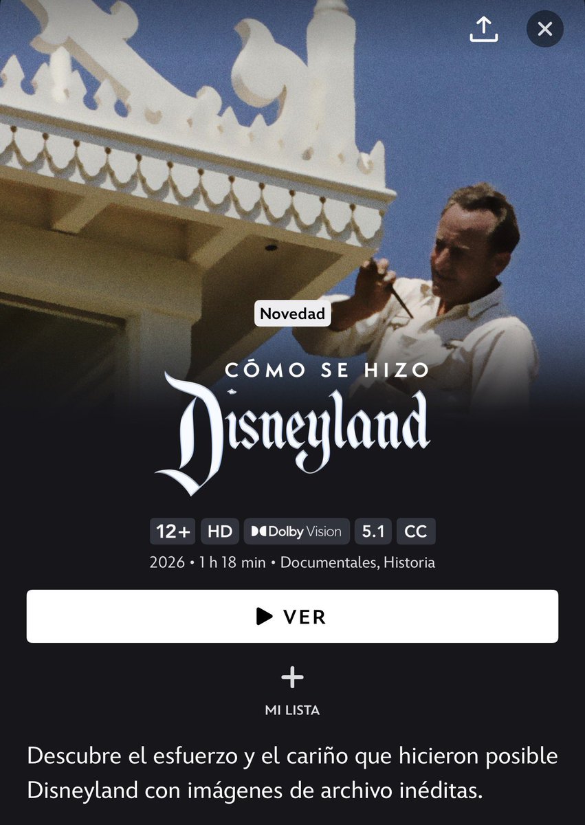Ya está disponible en el catálogo de España de Disney+ el nuevo documental “Cómo se hizo Disneyland” 🎡🎢