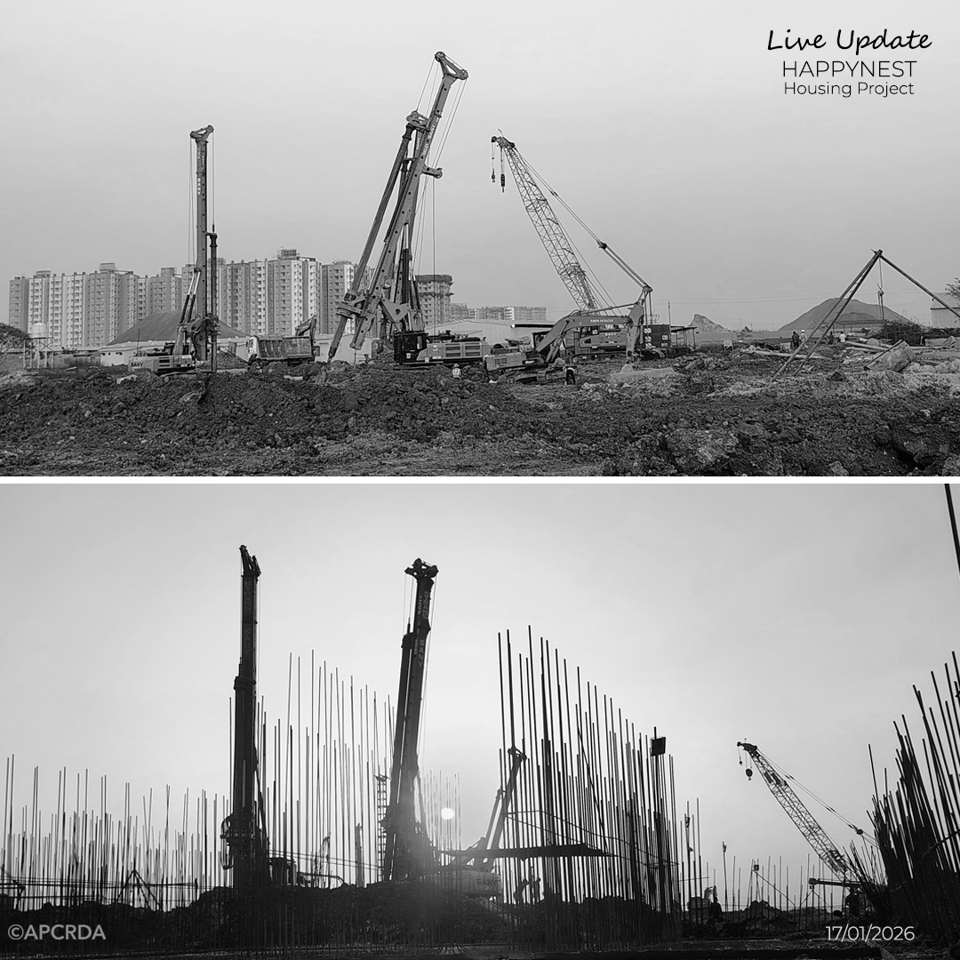 PrajaRajadhani's tweet photo. As part of APCRDA’s planned urban housing initiatives, the #HappyNest Housing Project is progressing on a fast track, featuring 12 towers (2B+G+18 floors), 1,200 flats, and a total built-up area of 29,23,482 sq. ft., supporting sustainable urban infrastructure in Amaravati.
#APCRDA #Amaravati #HappyNest #PeoplesCapital #AndhraPradesh