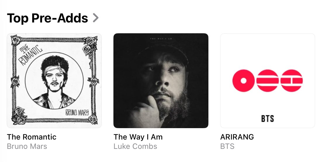 btsdatarchive's tweet image. Pre-Add ARIRANG on Apple Music. 

Top 2 biggest streaming platforms in the US are Spotify &amp;amp; Apple Music. YouTube will no longer count for ARIRANG streams on Billboard Charts. 

music.apple.com/us/album/arira…