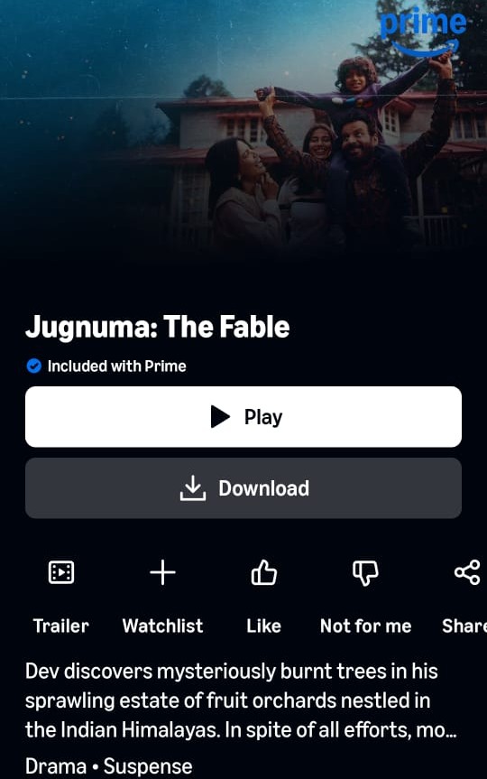 Binged_'s tweet photo. Highly appreciated Manoj Bajpayee film #Jugnuma: The Fable is now streaming on @PrimeVideoIN 

We strongly recommend that you watch this movie https://t.co/Si207KRcg7