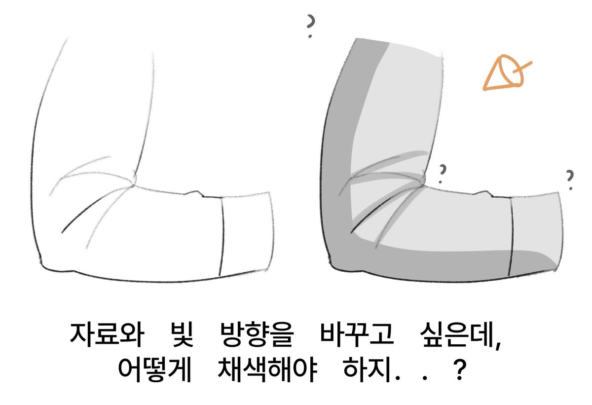 kun_mang_'s tweet image. 오늘의 팁!

💊당겨지는 천의 형태 그 자체를 주름이라고 부르는 것이니, 접힌 그림자 모양(선)만 외워서 그리지 말자. 

튀어나오고, 접혔다는 인식이 없으면 응용이 안 된다!