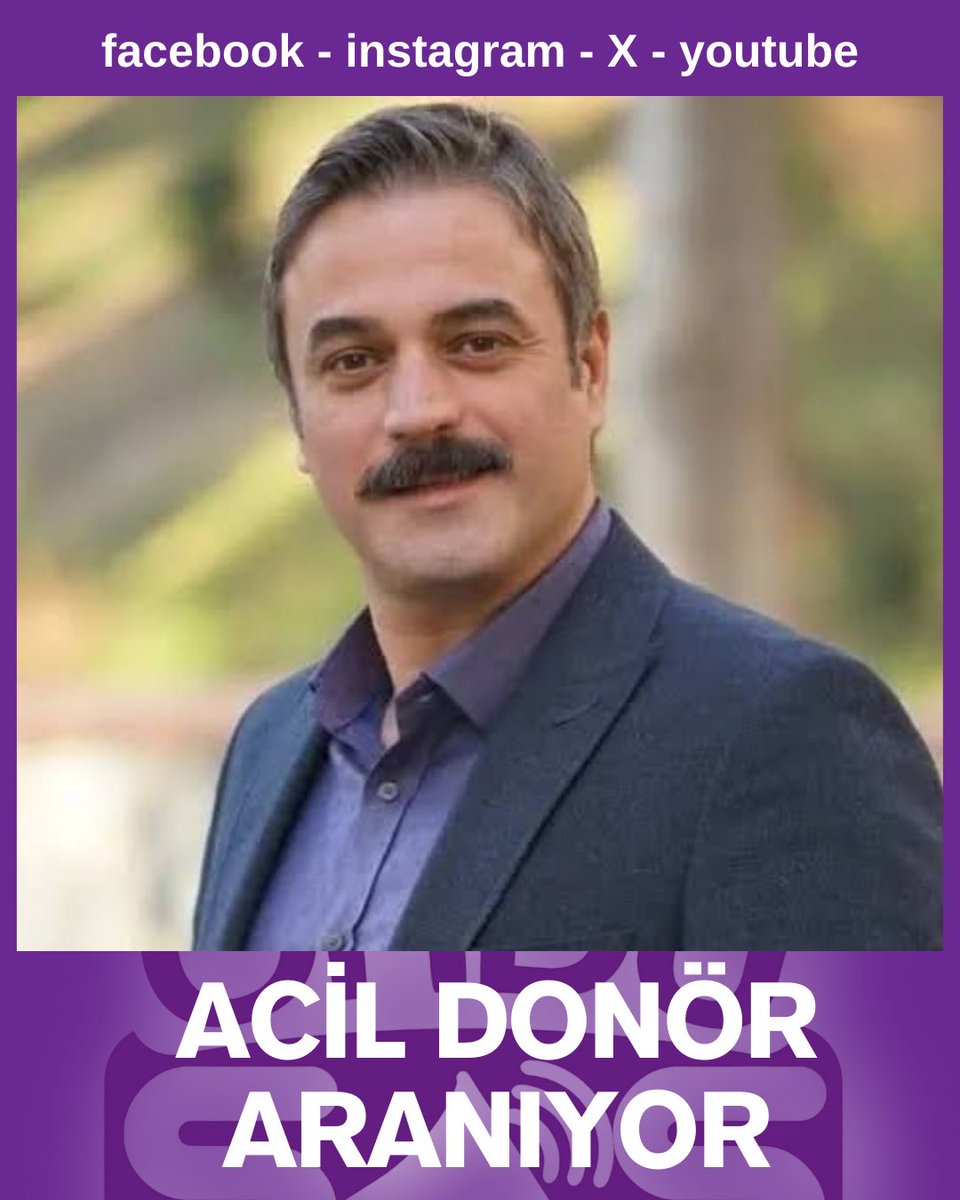 🔴Acil 🔴
Çok az vakti kalmış
Elden ele paylaşalım lütfen 
Değerli sanatçımız Ufuk Özkan için karaciğer için acil donör çağrısı yapıldı. 

Kan grubu 0 veya B olan gönüllüler aranıyor. Sanatçılar kampanyayı hızla yayıyor 

Paylaşarak sanatçımıza destek verebilirsiniz.

#ufuközkan