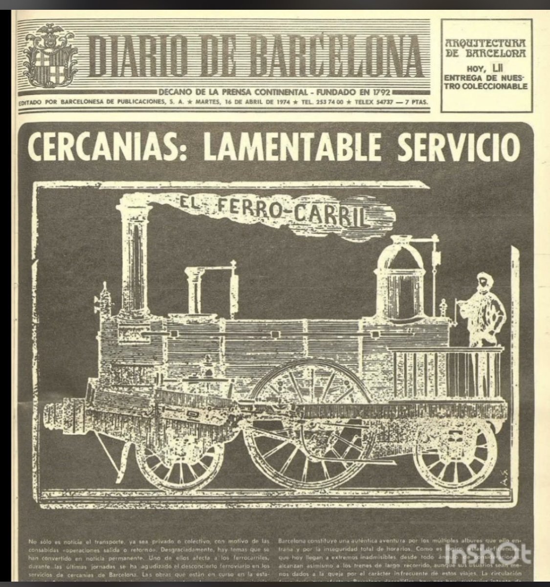1974. Por si alguien no se explica como se ha llegado a tal nivel de colapso. Más de 50 años de desinversión no es negligencia, es sabotaje.