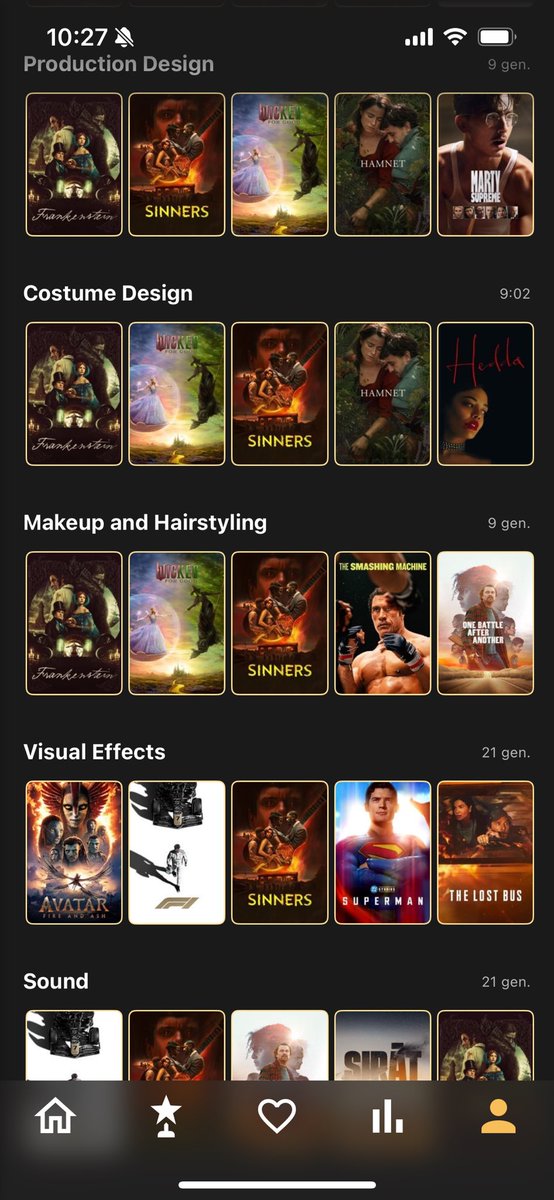 Les meves prediccions per les nominacions als #Oscars 
#Oscars2026 #OscarNominations