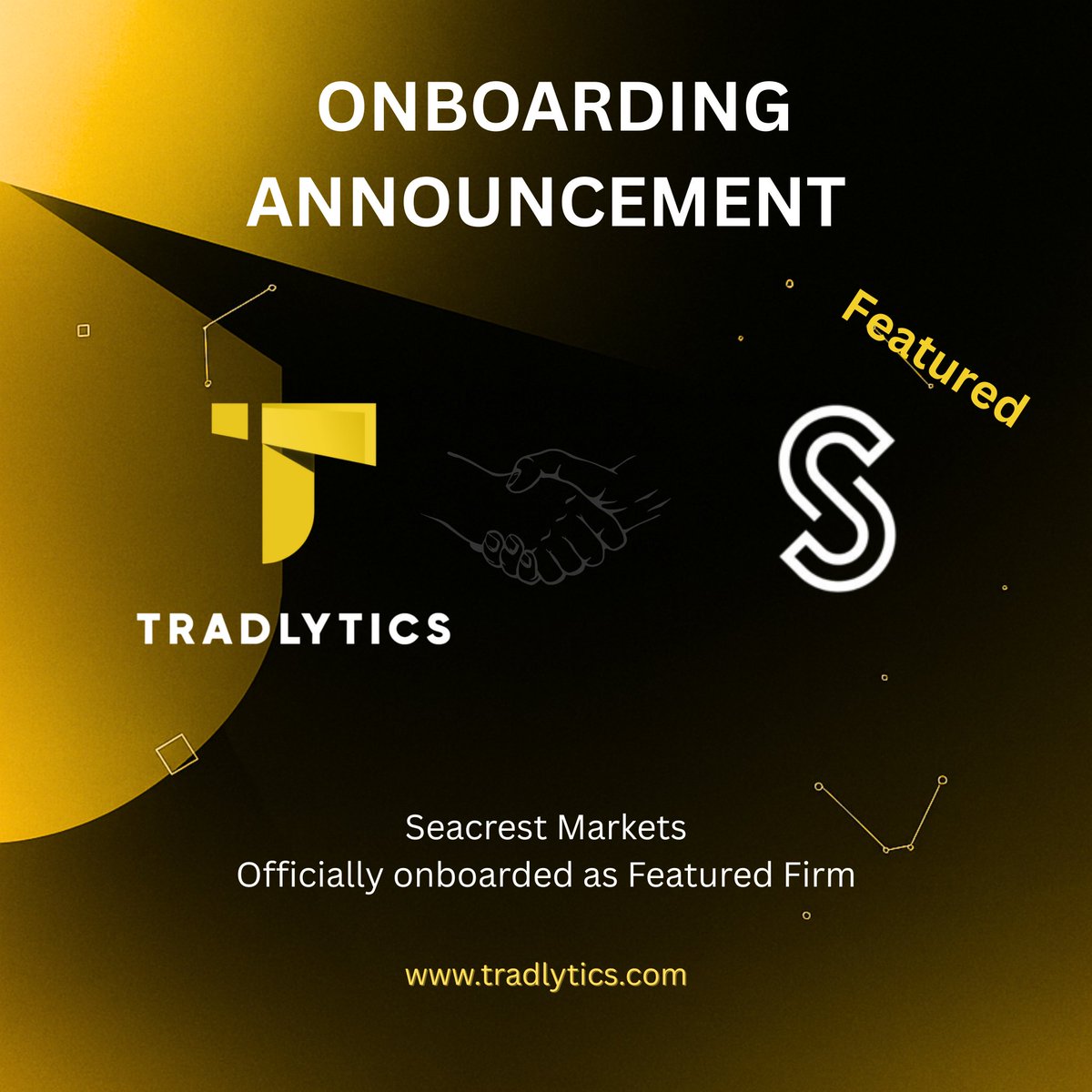 📢 Onboarding Announcement

<a href="/seacrestmarkets/">Seacrest Markets</a> is now Listed on our Website as FEATURED firm.

  🫴 Use our link to create a profile: 
fundedtech.seacrestmarkets.io/purchasechalle… 

🫴 Use code "TRADLYTICS" to enjoy 5% OFF 

🌐Visit our website: tradlytics.com 
🌐Join our Discord: