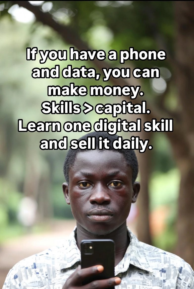 Emyreal34's tweet image. If you have a phone and data, you can make money.
Skills &amp;gt; capital.
Learn one digital skill and sell it daily.
#vira #HYUNJINxDior #LaCasaDeLosFamososCol3