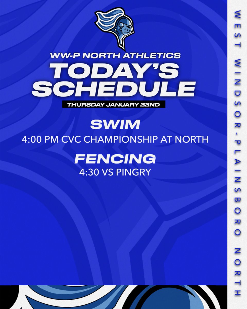 wwp_athletics's tweet photo. WW-P NORTH ATHLETICS
TODAY'S SCHEDULE 1/22/26
#greatdaytobeaknight https://t.co/9j0JAHjksa
