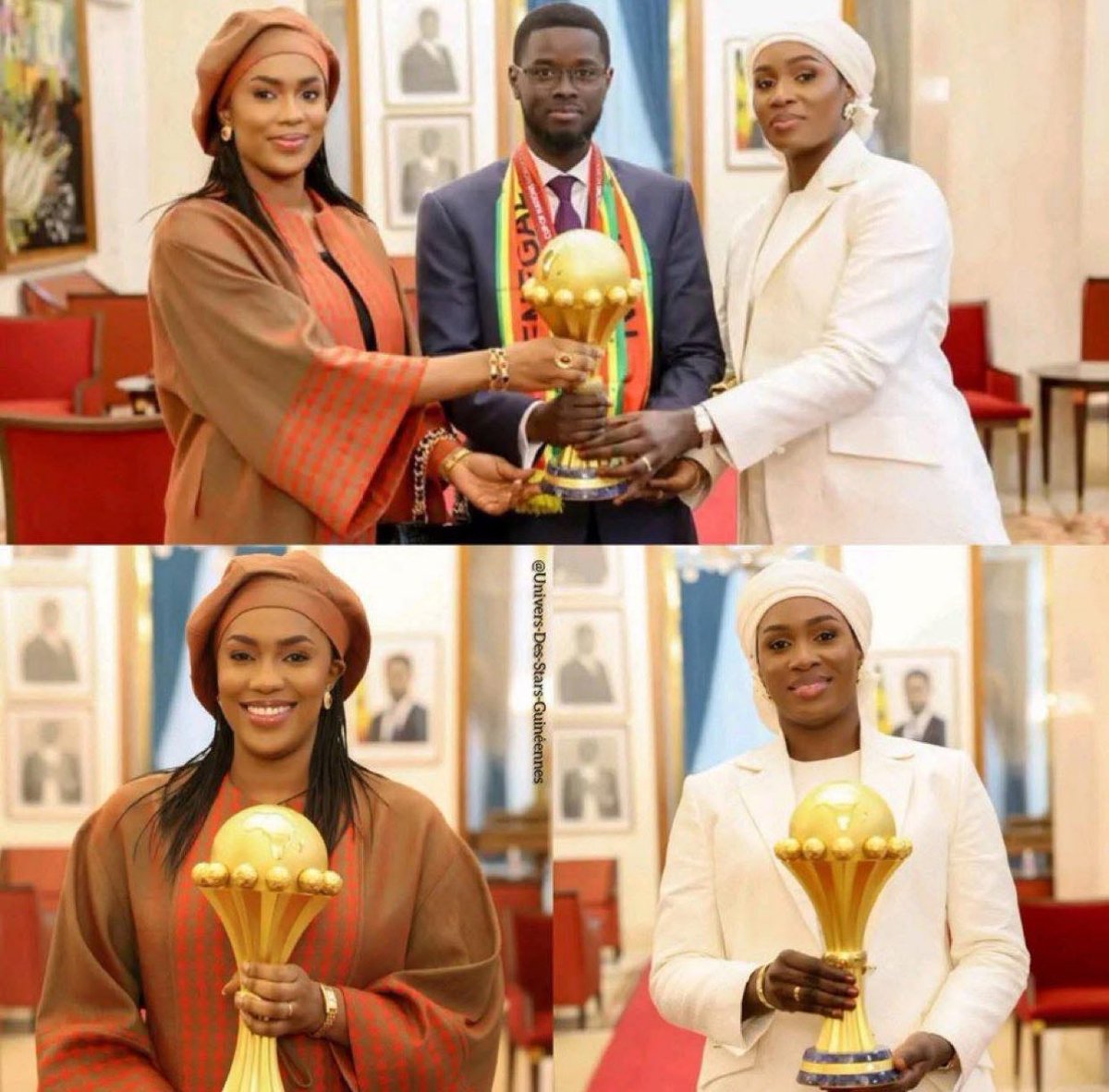 _TheFluc's tweet photo. Senegal’s President poses proudly with his two wives and the AFCON 2025 trophy. A beautiful blend of love, culture and African triumph.
#TheFluc #Africa #AFCON #Senegal #AfricanPride #LoveFromAfrica #AfricanCulture #FootballRoyalty #Champions #AfricaRising #PowerAndLove #ロクフリゲームフェスタ #LaCasaDeLosFamososCol3