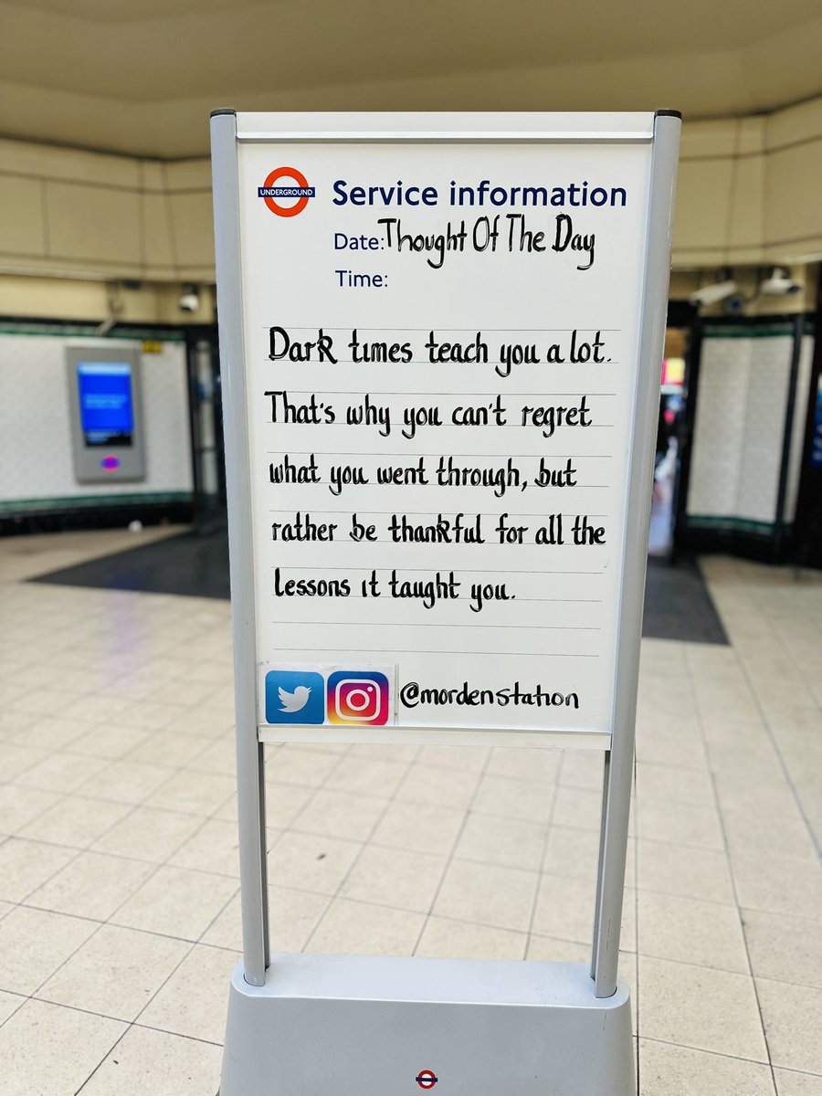 MordenStation's tweet image. Thursday 22nd January 2026 Thought Of The Day From Morden Underground Station