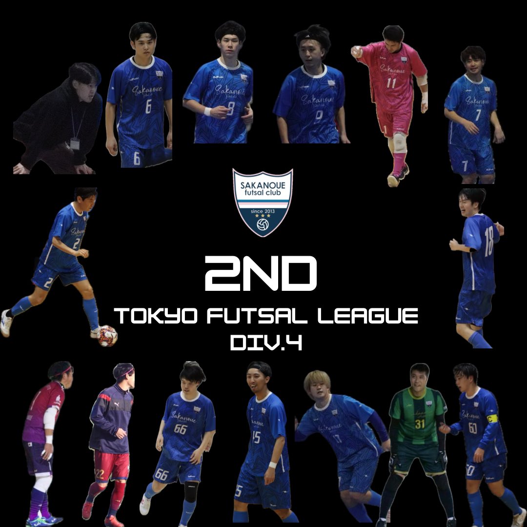 【結果報告】
参入１年目の東京都リーグはBブロック２位で終了しました！来年こそは昇格を果たせるよう、さらに成長していきます🔥
サカノウエフットサルクラブでは共に昇格を目指すメンバーを絶賛募集中です。
体験参加の希望はDMまでお願いします！