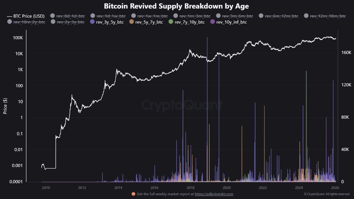 CryptoQuant数据显示：2024-2025年比特币长期供应量创纪录释放，预示所有权结构重大转变